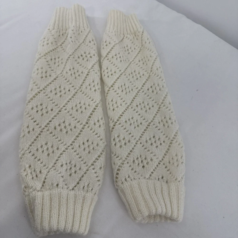 Women's Ivory Cottagecore Pointelle Knit Slouchy Boot Socks Bobo Prairie Western